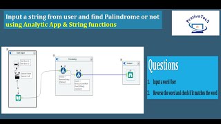 Alteryx Analytic App  Find Palindrome  Alteryx Hands On Interview Questions   Part 11 [upl. by Nihcas165]