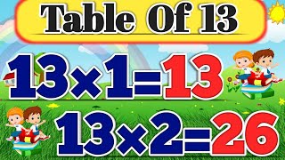 Table Of 13 in English Multiplication table of Thirteen 13 Times Table 13×113 Table of 13 [upl. by Bael]