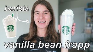 How To Make A Starbucks Vanilla Bean Frappuccino At Home  by a barista [upl. by Robbert650]