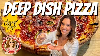 How to Make Chicago Style Deep Dish Pizza at Home  Tara the Foodie [upl. by Lleinad]