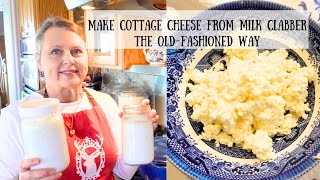 how to make cottage cheese using clabbered milk the oldfashioned way [upl. by Hayotal]