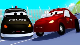 The Car Patrol fire truck and police car and the Racing cars wheels problem in Car City [upl. by Saberio]