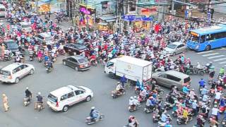 Rush Hour Traffic with motorcycle in Ho Chi Minh city  Vietnam [upl. by Hamlani164]