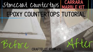 StoneCoat Countertops Carrara Marble Kit Epoxy Countertops Tutorial [upl. by Little]