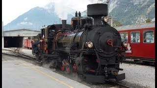 Rakouská úzkorozchodná trať Jenbach  Mayrhofen schmalspurbahn Zillertalbahn [upl. by Jarv375]