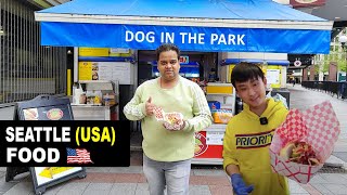 Seattle USA Street Food  Dog in the Park Westlake Center Seattle USA  ChatoraPoint USA Food [upl. by Eener]