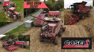 ⚠️TOP Départ🌽🌽 Mais Grain 2k24FULL Case IH🔴x2 optum6140Agri18 [upl. by Domel928]