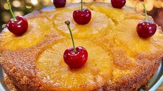 Super Easy PINEAPPLE UPSIDE DOWN CAKE [upl. by Pickens102]