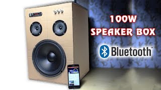 How to make 100W Bluetooth Speaker Box from Cardboard [upl. by Feld597]