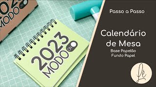 Calendário de Mesa  Base Papelão Cinza e Papel [upl. by Nagaer]