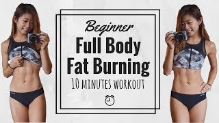 10 min Beginner Fat Burning HIIT Workout  Full Body No Equipment Routine [upl. by Nueovas]