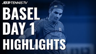 Federer Cruises Past Gojowczyk Laaksonen Surprises Paire  Basel 2019 Highlights Day 1 [upl. by Yknarf]