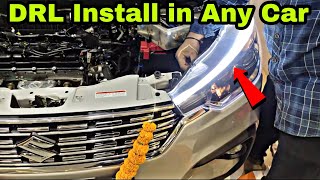 DRL Install in Any Car without wire cutting [upl. by Ronile37]