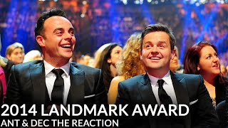 NTA 2014 Landmark Award  Ant amp Dec The Reaction [upl. by Soisinoid]