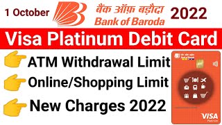 Bank of baroda visa Platinum debit card charges  Bank of baroda debit card charges  Bob debit card [upl. by Melisent]