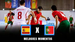 Portugal x Espanha  Amistoso Internacional de Futsal  Melhores Momentos [upl. by Deibel]