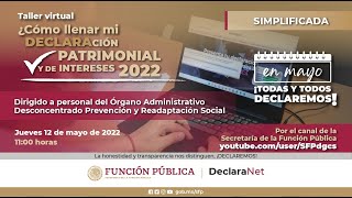 ¿Cómo llenar mi Declaración Patrimonial y de Intereses 2022  Simplificada [upl. by Aihsila]