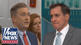 Fox News Peter Doocy grills White House on Bidens shifting Israel support [upl. by Stanhope820]