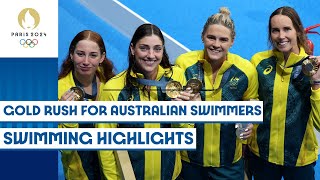 Golds galore for Australia on day 1 of swimming 🥇🇦🇺  Paris 2024 highlights [upl. by Lledor753]