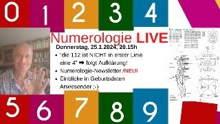 Numerologie LIVE  WICHTIGE Info über die 112   NumerologieNewsletterEinblicke in Geburtsdaten [upl. by Cara532]