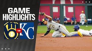 Brewers vs Royals Game Highlights 5624  MLB Highlights [upl. by Akahs]