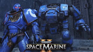 3 Space Marines amp DREADNOUGHT vs Chaos Invasion  Warhammer 40k Space Marine 2 [upl. by Meingoldas765]