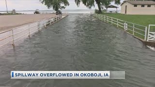 Spillway Overflowed In Okoboji [upl. by Gatian652]