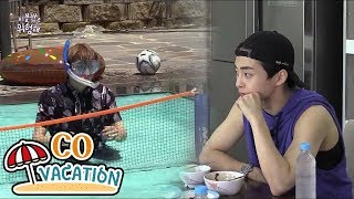 CoVacation Xiumin amp Daniel Daniel Plunges Into Swimming 20170910 [upl. by Leiruh]