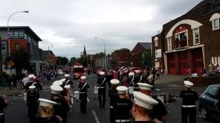 Abbey star fb Kilwinning Belfast return parade pt2 [upl. by Ynnol154]