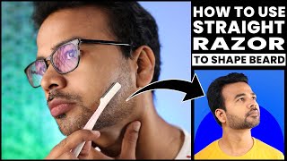 How to use Straight Razor to Shape Beard  Beard Styler [upl. by Oyr]