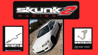 Honda Civic Eg gets Skunk2 alpha header amp Skunk2 mega power RR exhaust install [upl. by Rella520]