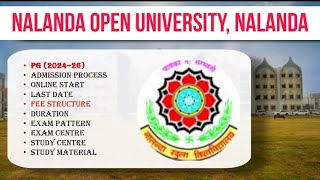 Nalanda Open UniversityPG Admission Process 2024 कैसे होगाFeeLast DateEligibilityDocumentNOU [upl. by Stedman]