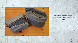 DIY  Upcycling 2 Utensilos aus alter Jeans schnell amp einfach nähen [upl. by Lud]