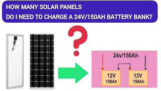 How many watts solar panel to charge 24V 150Ah solar battery solarenergy [upl. by Neelrihs]