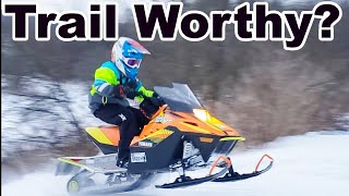 IN ACTION Yamah Snoscoot 200 Youth Snowmobile Arctic Cat ZR 200 amp Ski Doo MXZ 200 [upl. by Nnylyoj769]