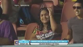 Celkon Mobile Cup Final DHONI FINISHES OFF IN STYLE WHEN INDIA WANT 15 OF 6 [upl. by Sitra476]