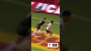 Louis ReesZammit wins Go Compare match day moment vs Fiji  WRU TV [upl. by Paolina]