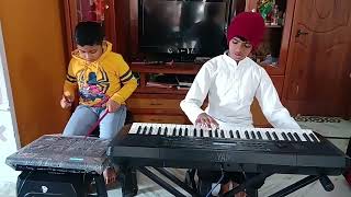 Kaccha Badham Song playing in piano by Sarath chandra Pad drums by Ayaan [upl. by Ahsoek800]