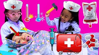 Dokter Dokteran Ambulance 💞 Drama Mama Jatuh dari Pohon Hiks 💞 Mainan Anak Perempuan 💞 Riska Inces [upl. by Ljoka]