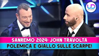 Sanremo 2024 John Travolta Polemica E Giallo Sulle Scarpe [upl. by Larrej]