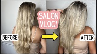 SALON VLOG COME GET MY HAIR DONE WITH ME [upl. by Ahsekim71]