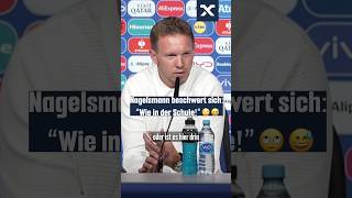 Reporter bekommen Ansage von quotLehrerquot Nagelsmann 😂 shorts [upl. by Eimme]