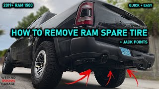 HOW TO REMOVE RAM SPARE TIRE 2019 [upl. by Dulsea498]