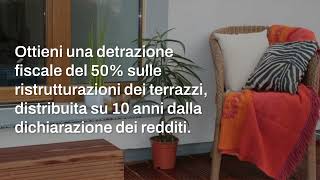 Bonus terrazzi 2024 come funziona lagevolazione fiscale da sfruttare subito [upl. by Avla550]