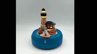 Sailboat and Lighthouse Wooden Animated Light with Music [upl. by Oker]