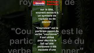 Couronne et Couronné shorts Une Lettre [upl. by Ellatsirhc]