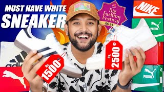 12 Best White ShoesSneakers For Men on Myntra Sale 2024 🔥 Nike Puma Red Tape Adidas  ONE CHANCE [upl. by Helen]