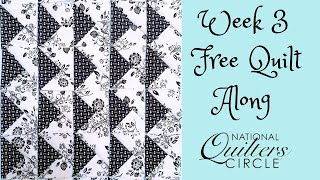 National Quilters Circle  Mystery Quilt Block Challenge  Week 3  Free Pattern quilting nqc [upl. by Araiet]