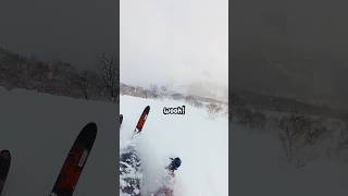 At least the landing was soft 😅 skiing japan mountains snow powderskiing snowboarding fail [upl. by Nnednarb]