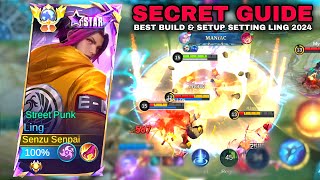 LING FASTHAND BEST BUILD amp BEST SETUP SETTING GUIDE FOR EASIER TAKE ALL SWORD  Mobile Legends [upl. by Aiuhsoj328]